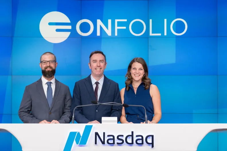 Nasdaq, New York, the day Onfolio listed